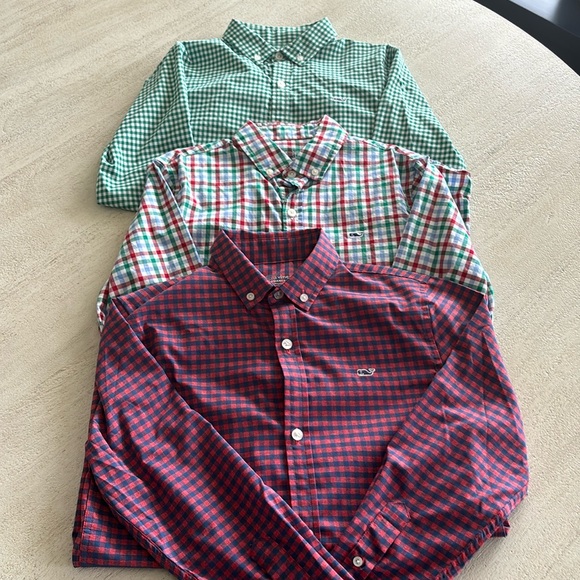 Vineyard Vines S(8-10) long sleeve button down dress shirts great for holidays